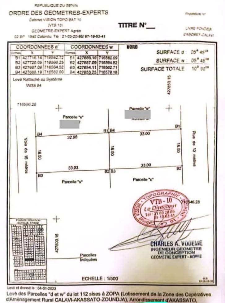 Terrains Zopah Calavi